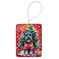 Schnauzer Christmas Porcelain Ornament