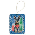 Schnauzer Christmas Porcelain Ornament