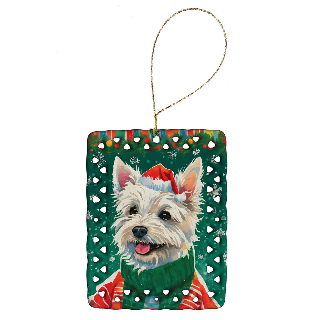 Westie Christmas Porcelain Ornament