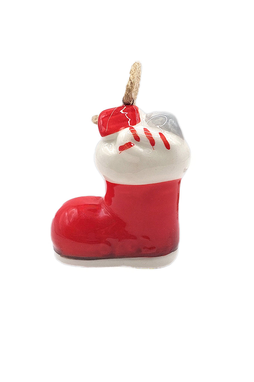 Christmas Ceramic Ornament - Christmas Boot by Wizardi F07N7-21