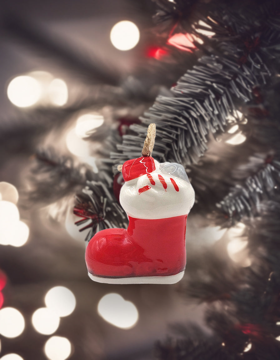 Christmas Ceramic Ornament - Christmas Boot by Wizardi F07N7-21
