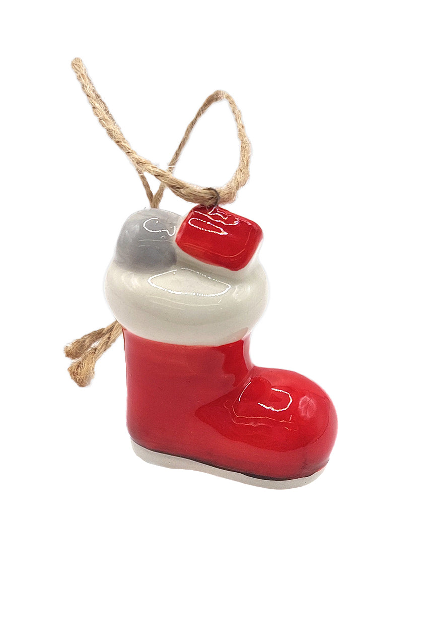 Christmas Ceramic Ornament - Christmas Boot by Wizardi F07N7-21