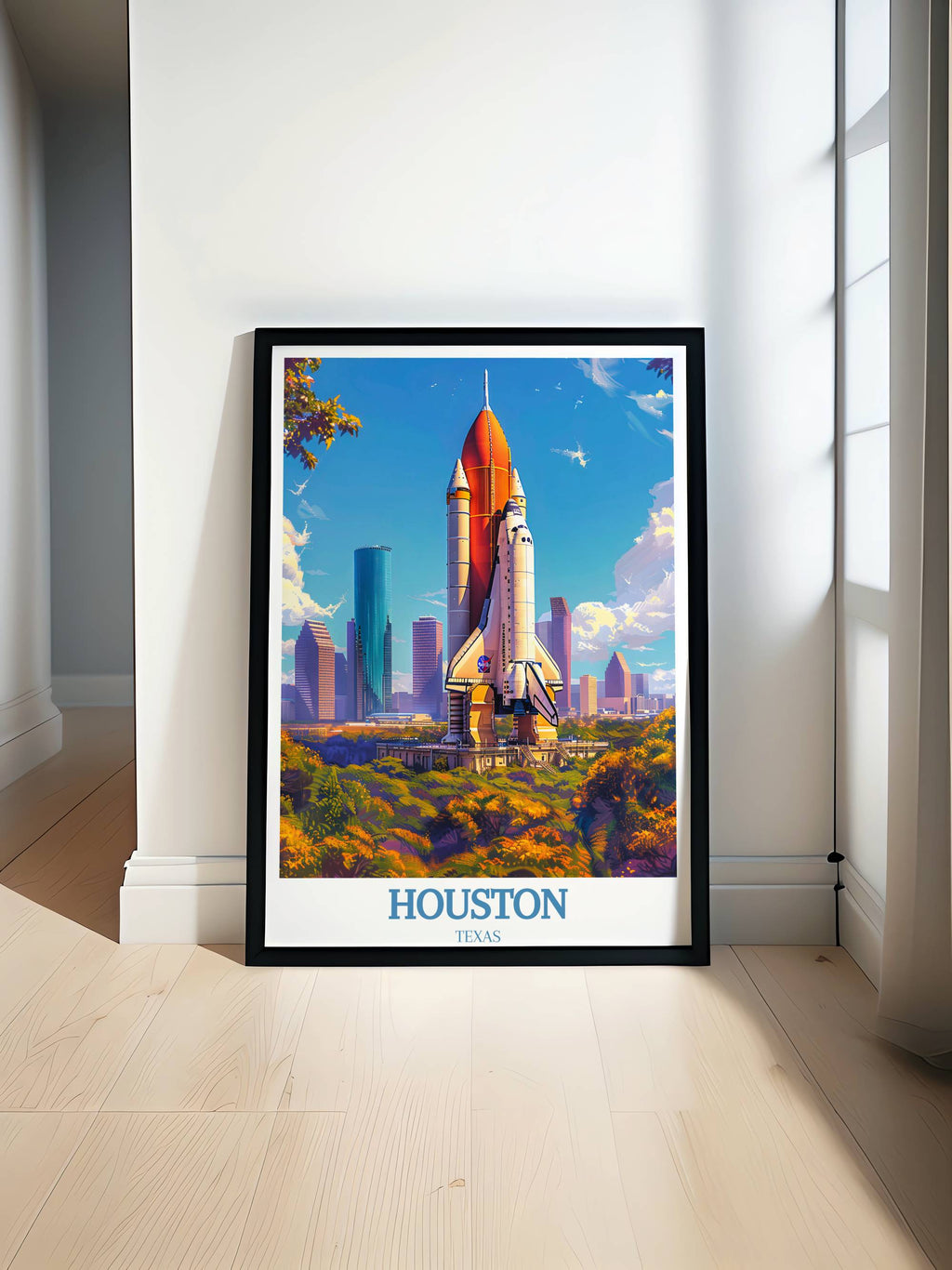 Houston Texas Print - Houston artwork - Texas Decor - Houston Souvenir