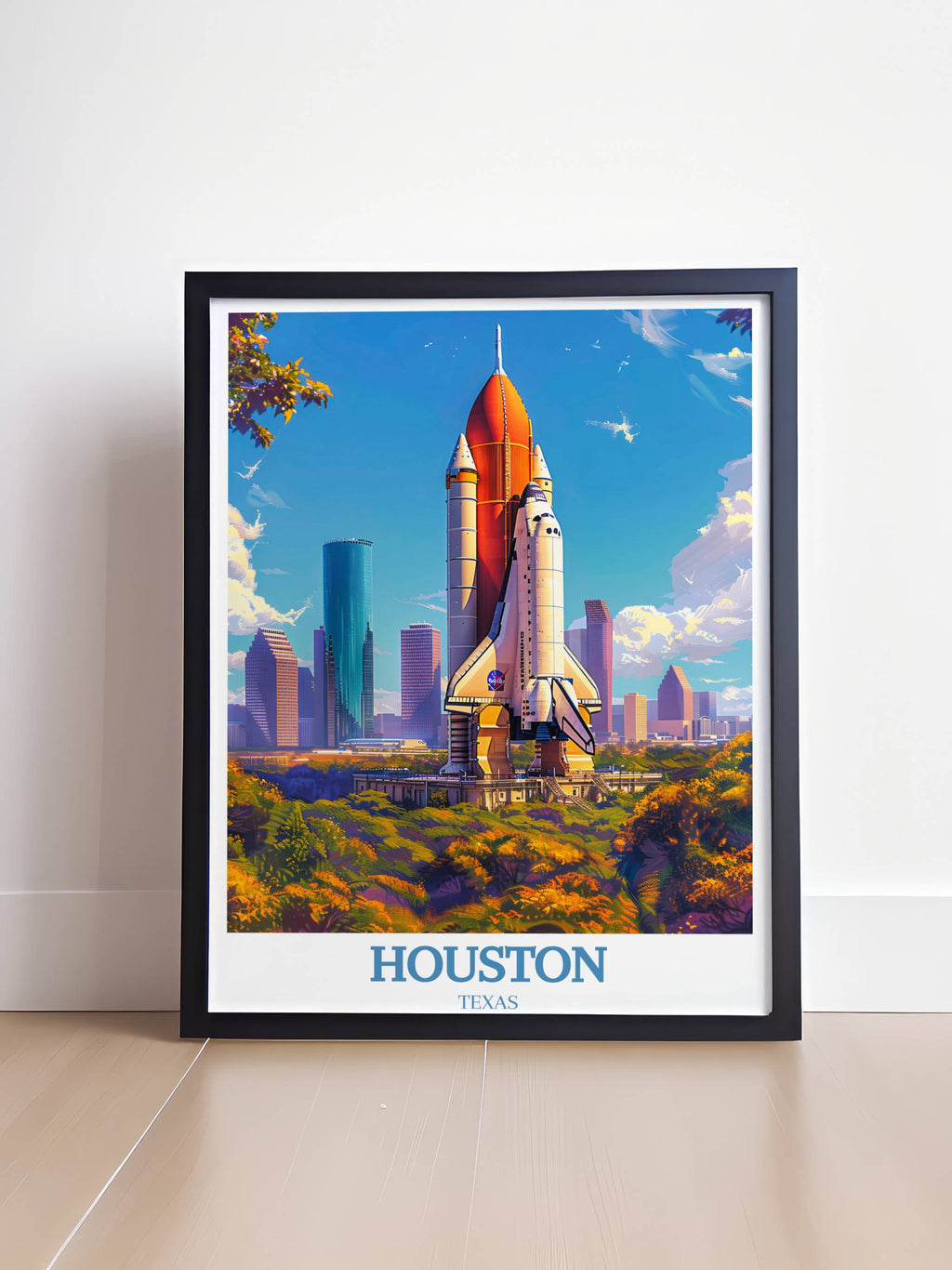 Houston Texas Print - Houston artwork - Texas Decor - Houston Souvenir