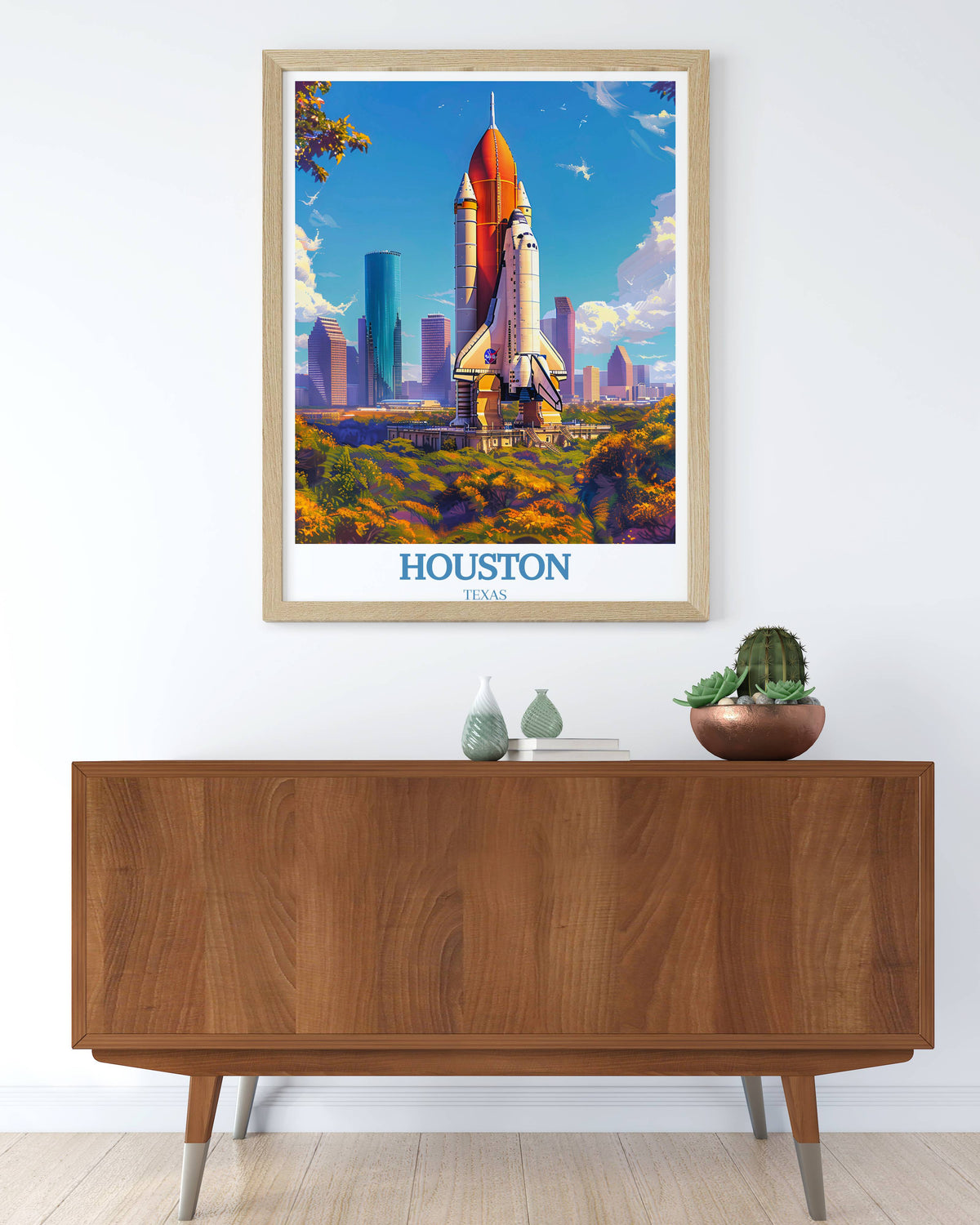 Houston Texas Print - Houston artwork - Texas Decor - Houston Souvenir
