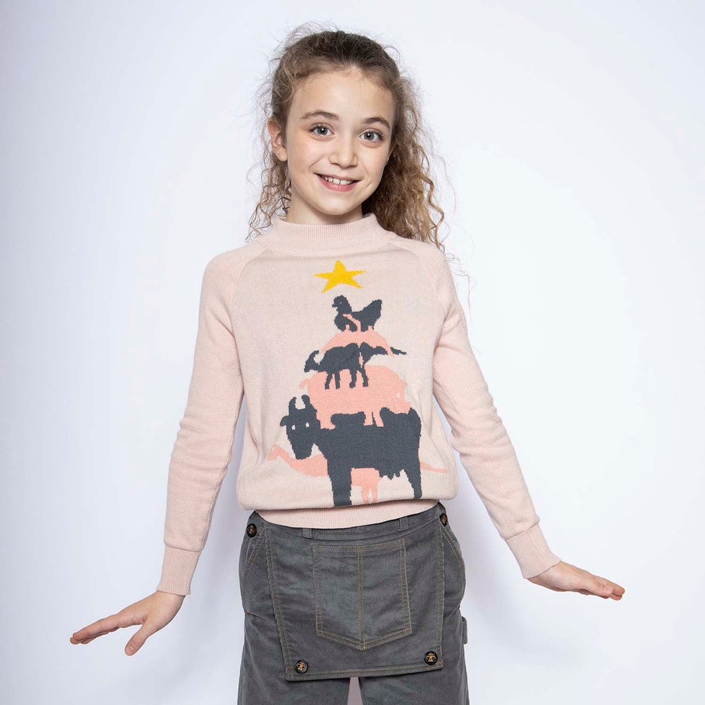 Pink Girls Christmas Sweater