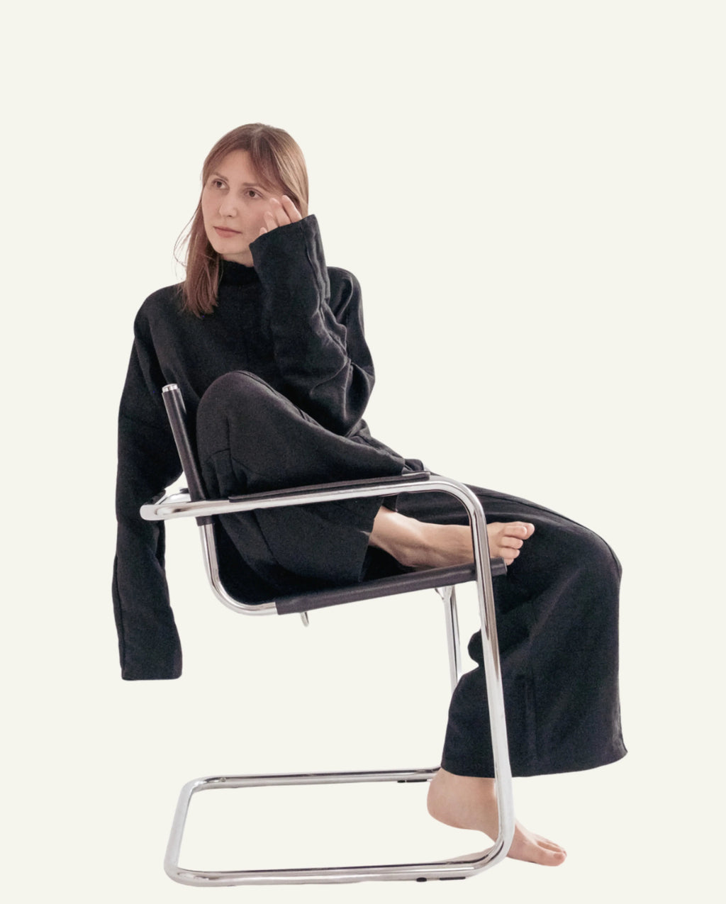 Silk/Linen Clothing Set - Black