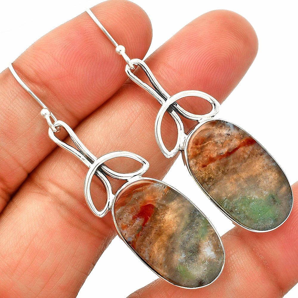 Natural Texas Moss Agate Earrings E-1197 SDE83725