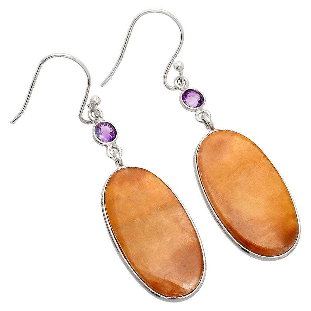 Natural Texas Moss Agate & Amethyst Earrings E-1002 SDE84053