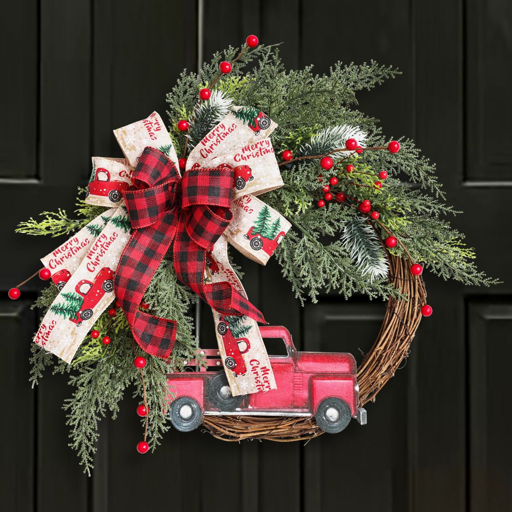 Christmas Wreaths Decorations,Christmas Wreaths for Front Door, Christmas Train, Christmas Home D√©cor