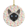 Balinese Cat Christmas Ceramic Ornament