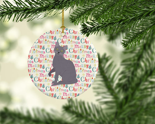 Korat Cat Christmas Ceramic Ornament