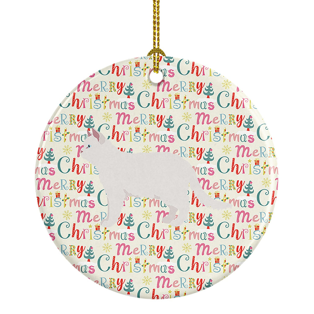 Poodle Cat #2 Cat Christmas Ceramic Ornament