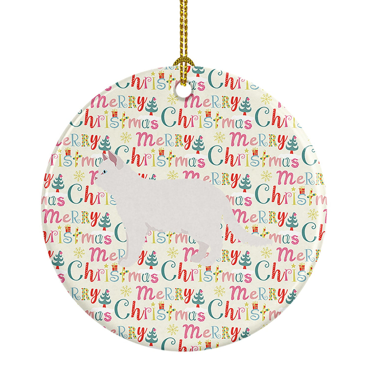 Poodle Cat #2 Cat Christmas Ceramic Ornament