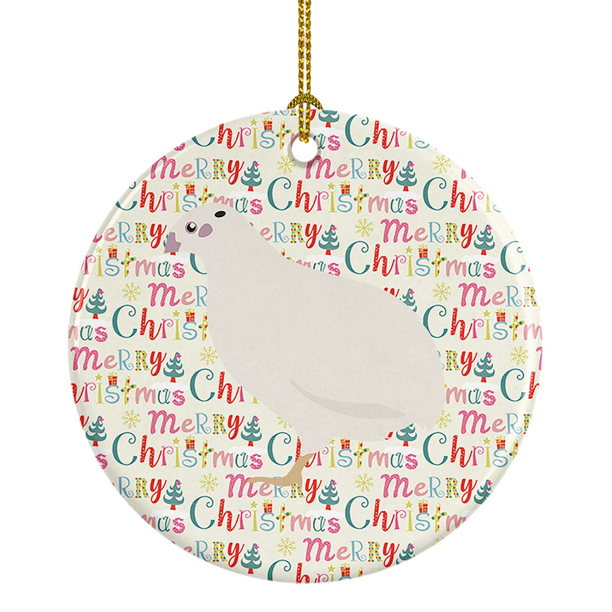 Texas Quail Christmas Ceramic Ornament
