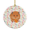Teddy Bear Hamster Christmas Ceramic Ornament