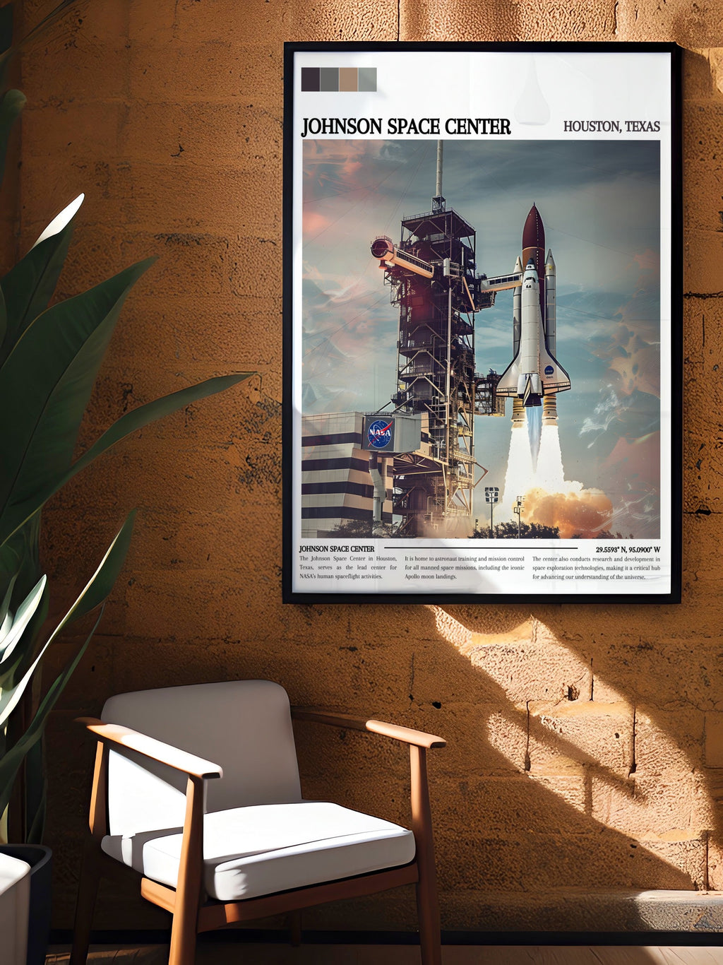 Johnson Space Center  Art - Houston Travel Posters - Texas Ideal  Wall Decor