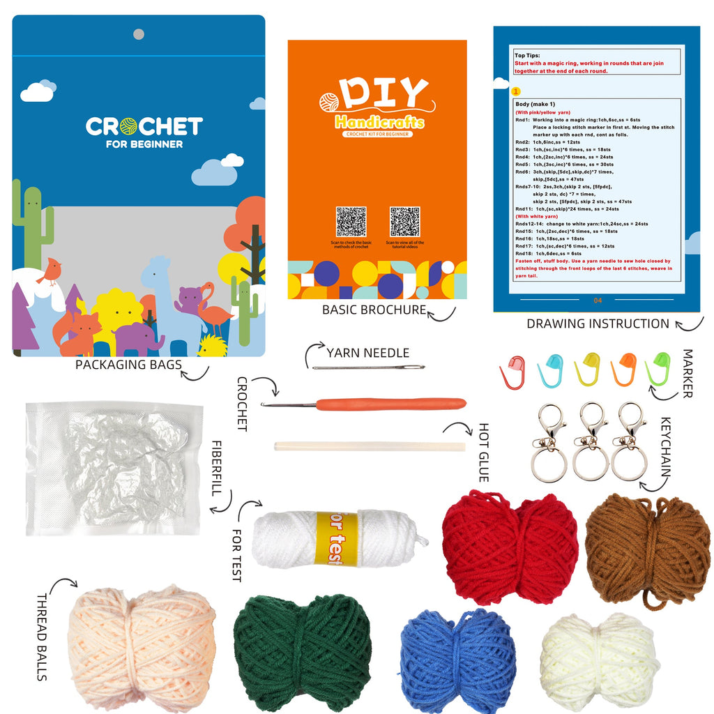 Christmas Gnome Set. Gnome Amigurumi DIY Crochet Kit Wizardi F07N8-M26