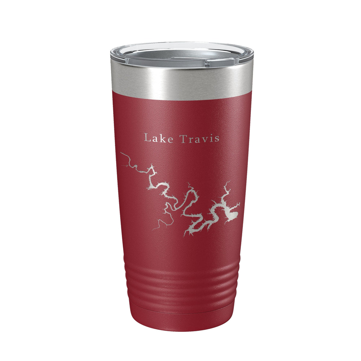 Lake Travis Map Tumbler Travel Mug Insulated Laser Engraved Coffee Cup Texas 20 oz