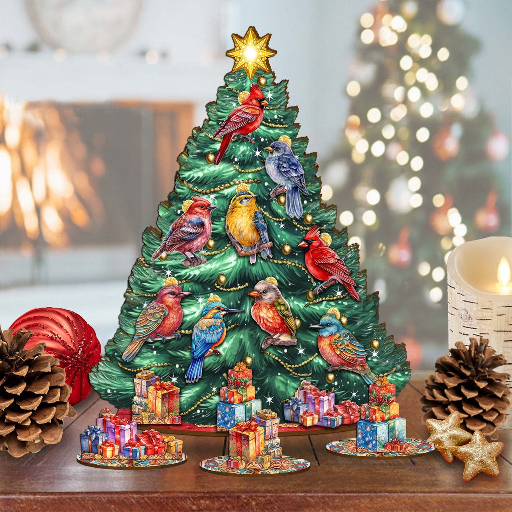 Christmas Birds Christmas Tree Eco Wood Set by G.DeBrekht Christmas Decor - 8091511