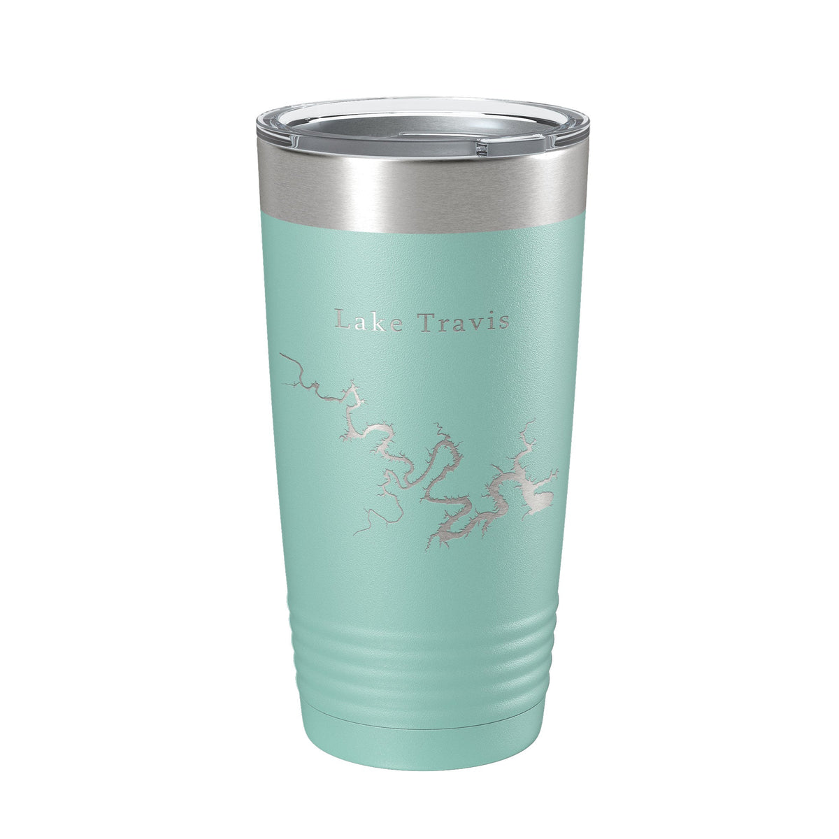 Lake Travis Map Tumbler Travel Mug Insulated Laser Engraved Coffee Cup Texas 20 oz