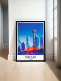 Dallas Poster Print - Sixth Floor Museum Art - Reunion Tower Wall Art - Dallas Art Print - Dallas Travel Print - Texas Artwork