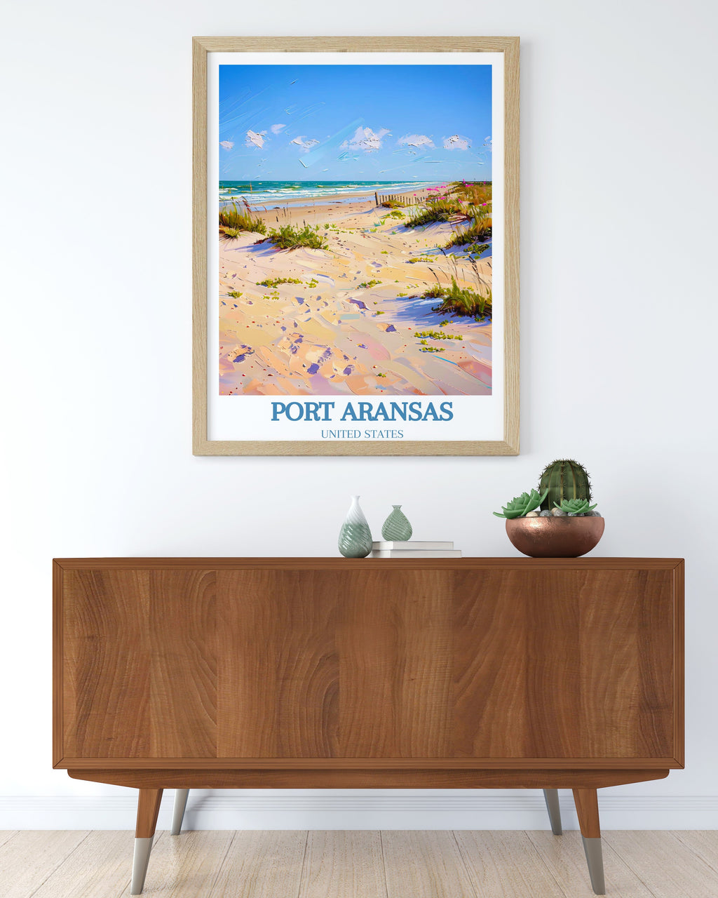 Port Aransas Travel Print - Mustang Island Wall Decor - Texas Home Decor - Texas Wall Print
