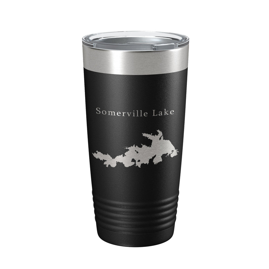 Somerville Lake Map Tumbler Travel Mug Insulated Laser Engraved Coffee Cup Texas 20 oz