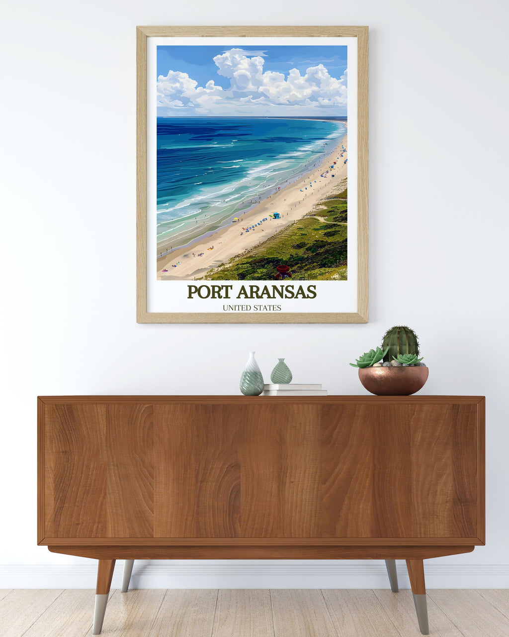 Port Aransas Art Print - Mustang Island Home Decor - Texas Canvas Art - Texas Travel Poster