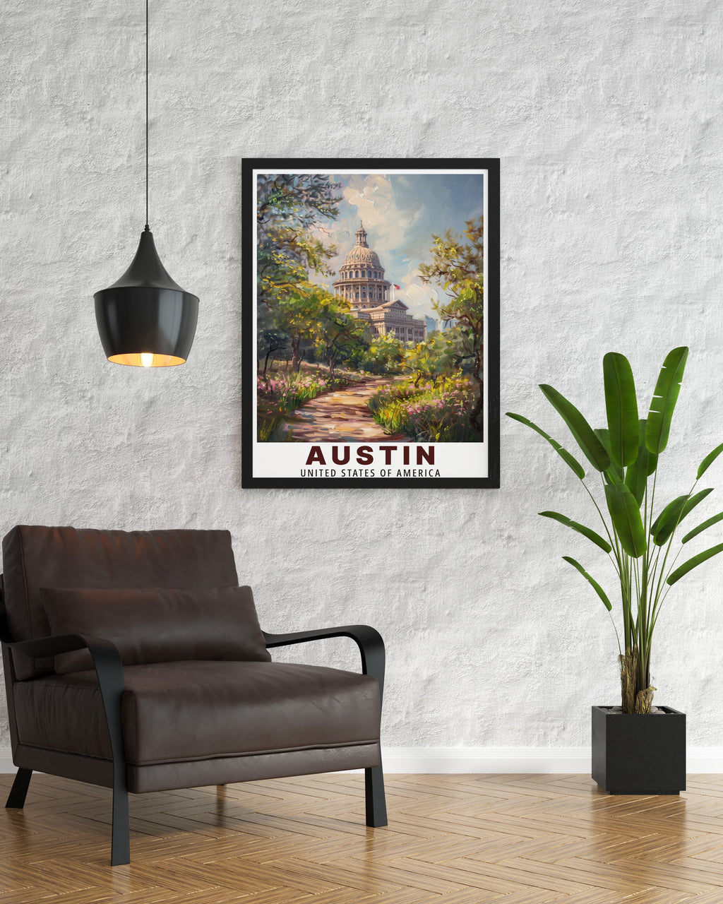 Austin  Framed Prints - Texas State Capitol Ideal Wall Decor - USA  Living Room Decor