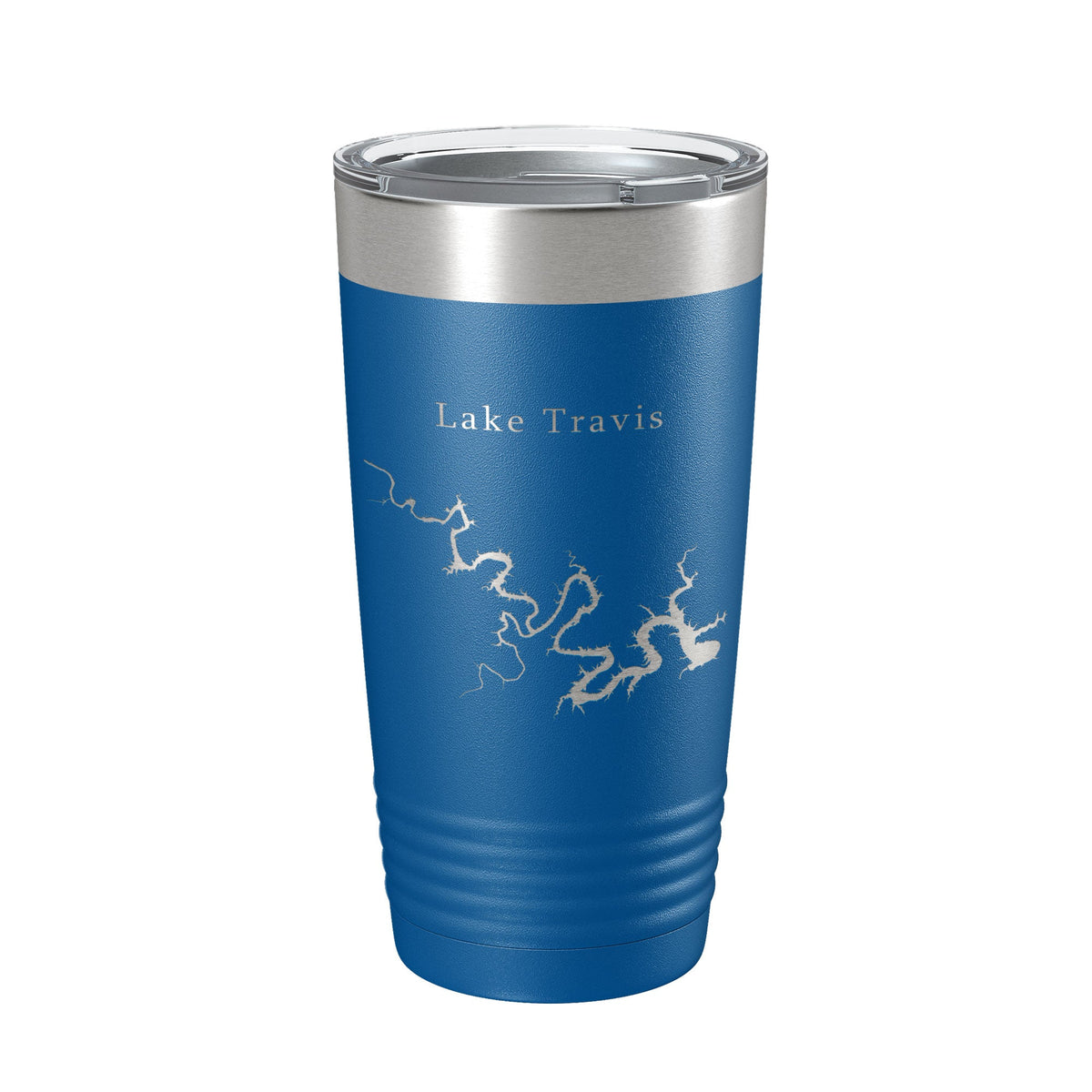 Lake Travis Map Tumbler Travel Mug Insulated Laser Engraved Coffee Cup Texas 20 oz
