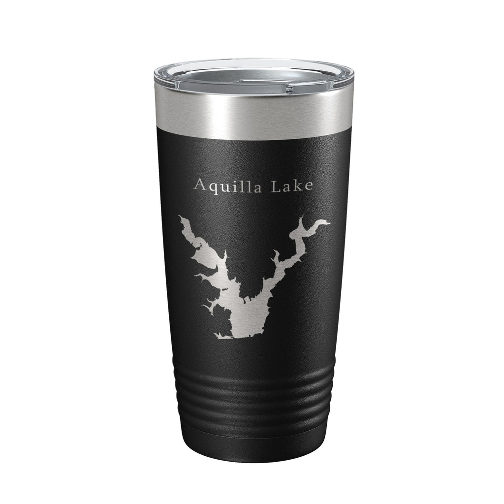 Aquilla Lake Map Tumbler Travel Mug Insulated Laser Engraved Coffee Cup Texas 20 oz