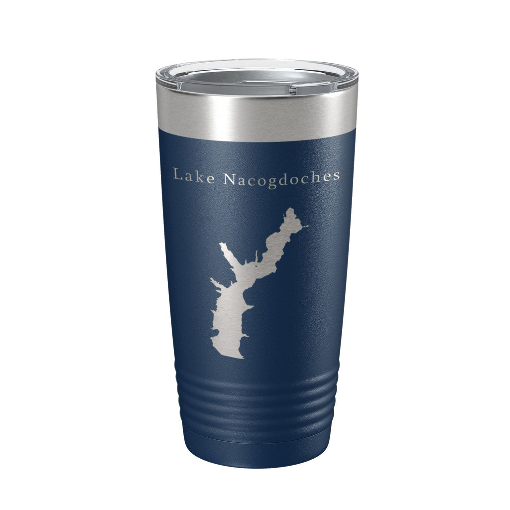 Lake Nacogdoches Map Tumbler Travel Mug Insulated Laser Engraved Coffee Cup Texas 20 oz