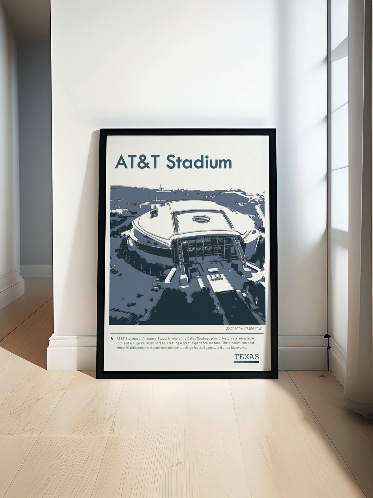 AT&T Stadium  Art - Texas Rangers Cowboys Mavericks Travel Posters - AT&T Stadium  Home Decor