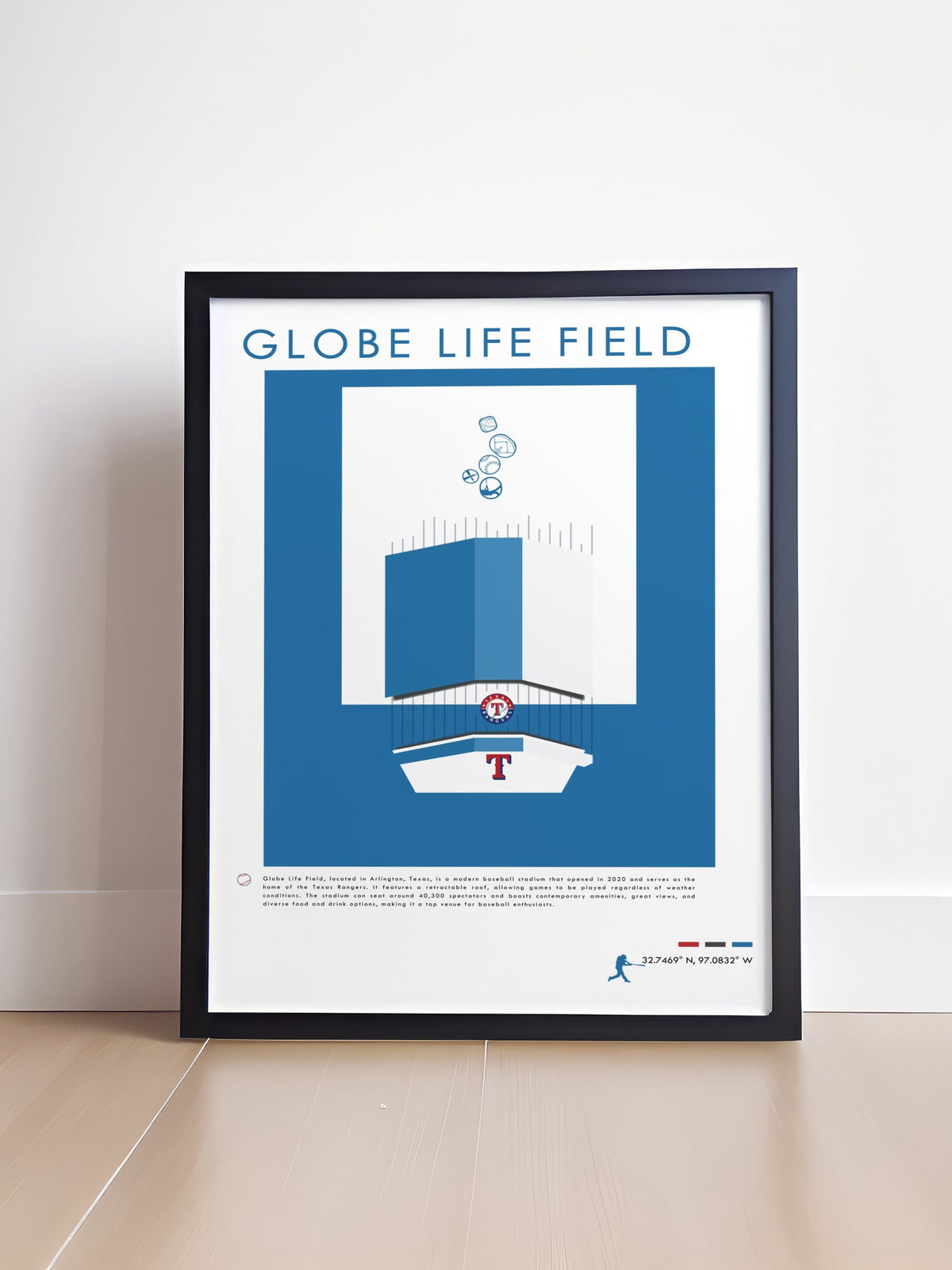Globe Life Field  Poster Print - Texas Rangers Wall Art - Globe Life Field  Wall Art