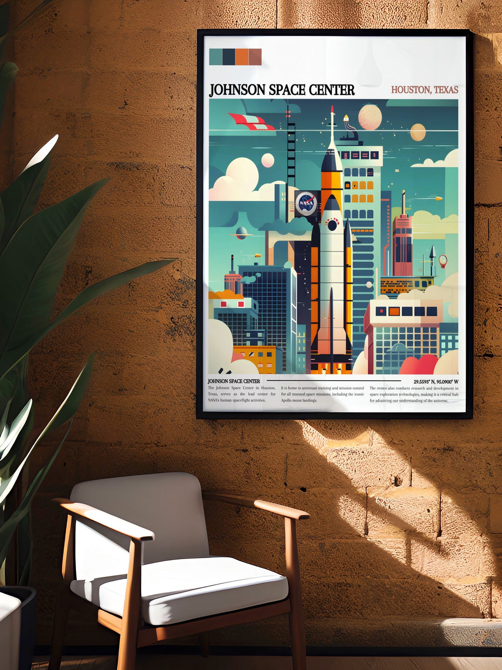 Johnson Space Center  Framed Prints - Houston  Home DÃ©cor - Texas  Artwork