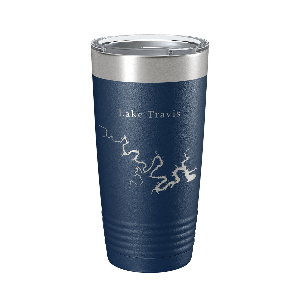 Lake Travis Map Tumbler Travel Mug Insulated Laser Engraved Coffee Cup Texas 20 oz