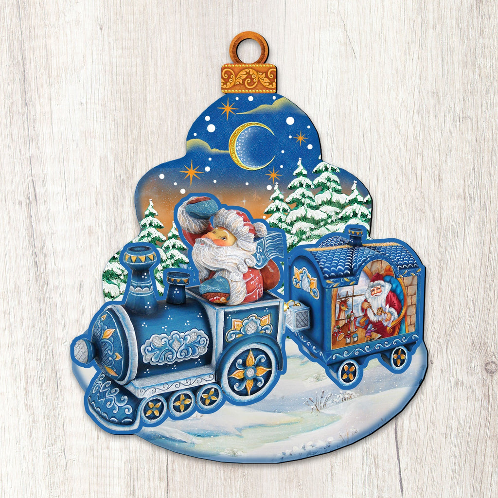 Christmas Train Christmas Door Decor by G. DeBrekht - Christmas Santa Snowman Decor - 8112180H