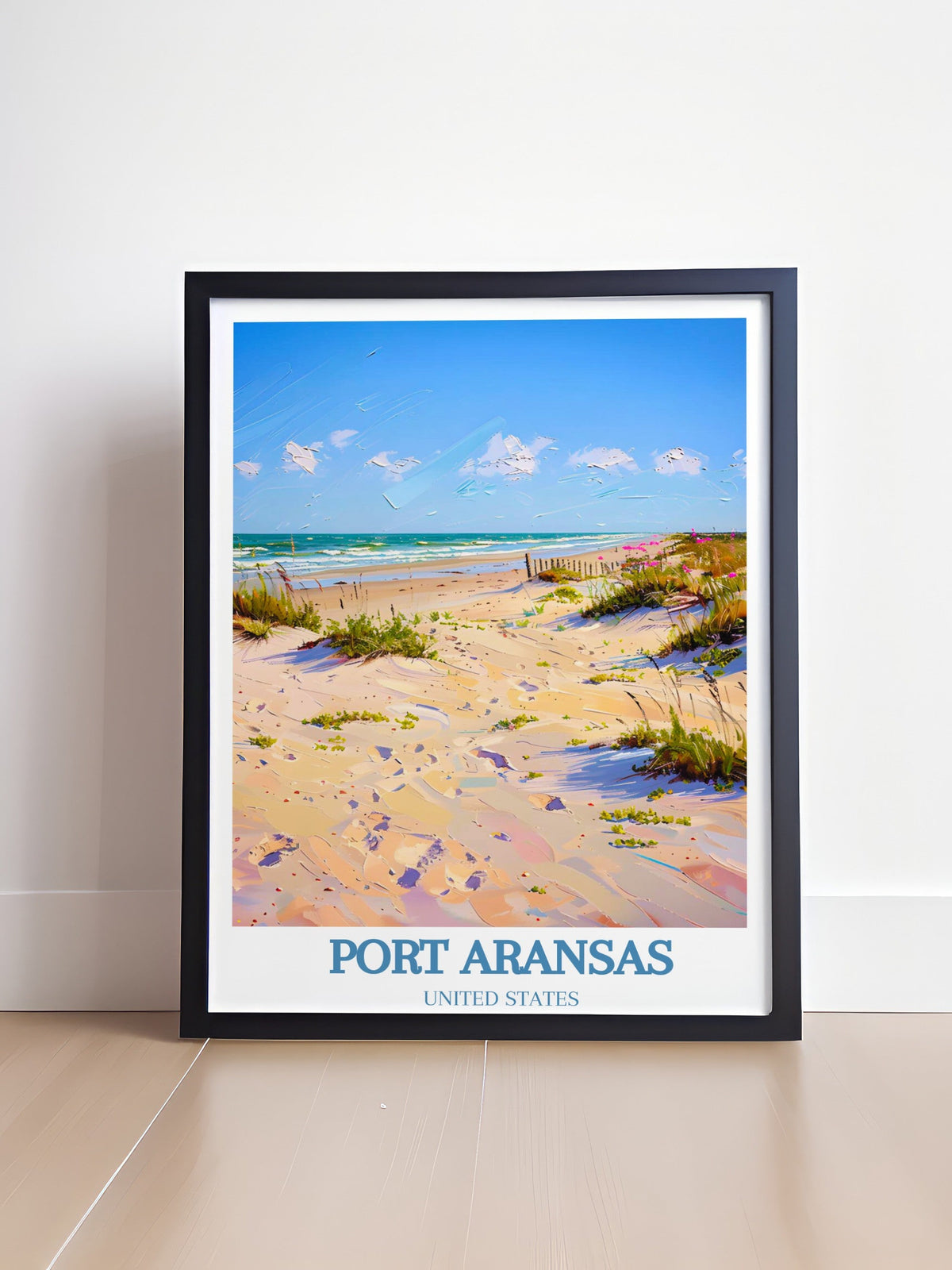 Port Aransas Travel Print - Mustang Island Wall Decor - Texas Home Decor - Texas Wall Print