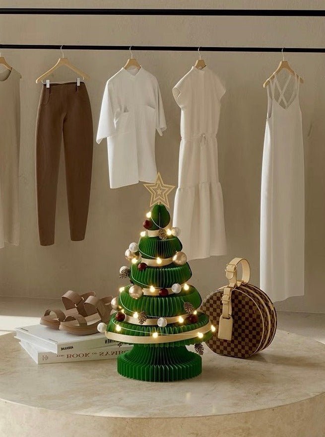Honeycomb Foldable Accordion Christmas Tree - Christmas Decor for Neutral Nordic Home