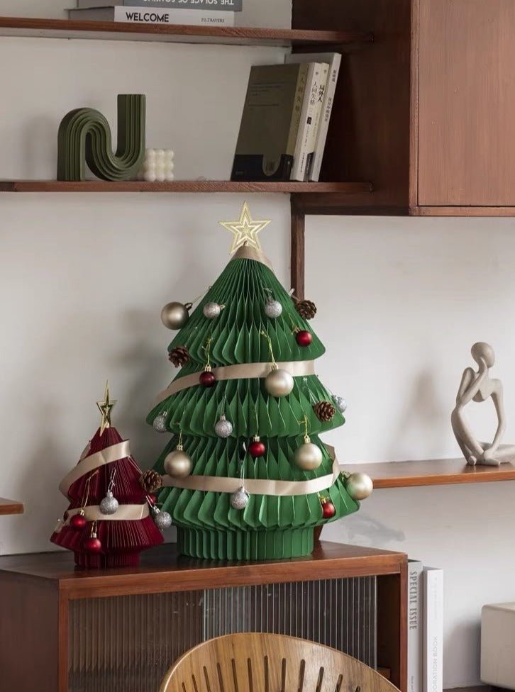 Honeycomb Foldable Accordion Christmas Tree - Christmas Decor for Neutral Nordic Home